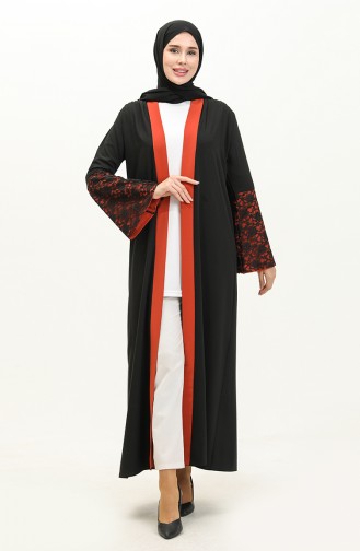 Brick Red Abaya 14176