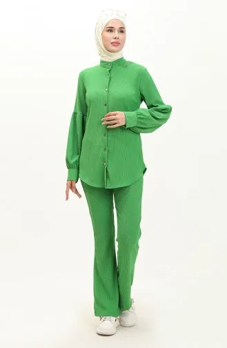 Crepe Fabric Two Piece Suit 6106-05 Green 6106-05