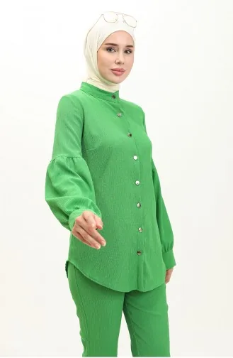 Crepe Fabric Two Piece Suit 6106-05 Green 6106-05