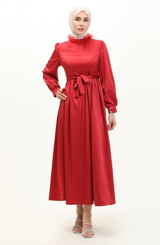 Red Hijab Evening Dress 14587