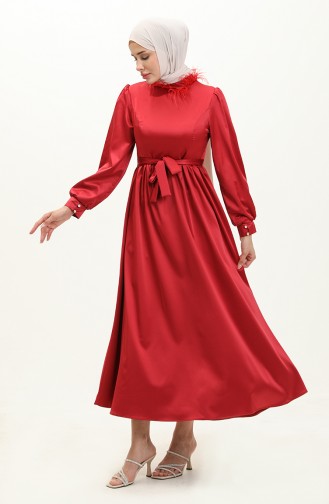 Red Hijab Evening Dress 14587