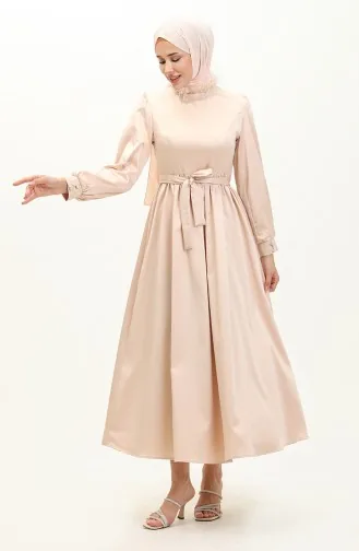 Beige Hijab-Abendkleider 14588