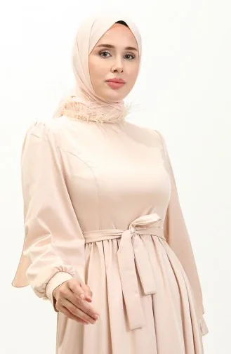 Beige Hijab-Abendkleider 14588