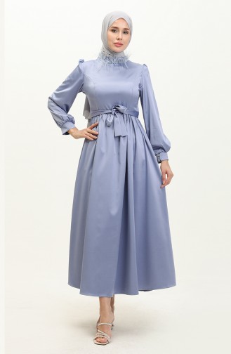 Blue Hijab Evening Dress 14589