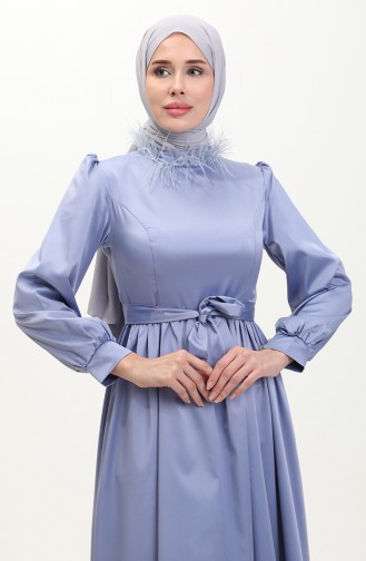 Blue Hijab Evening Dress 14589