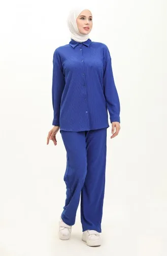 Crepe Fabric Two Piece Suit 6107-02 Saxe 6107-02