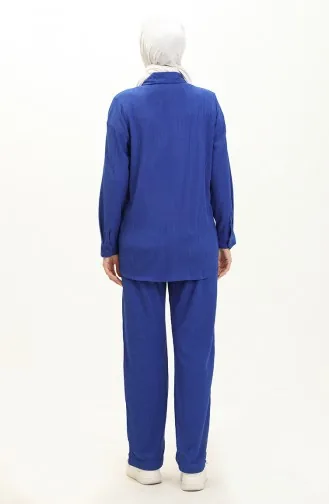 Crepe Fabric Two Piece Suit 6107-02 Saxe 6107-02