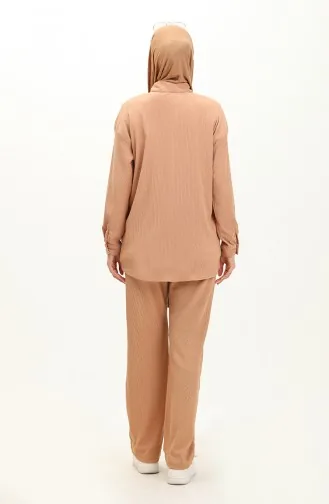 Crepe Fabric Two Piece Suit 6107-04 Mink 6107-04