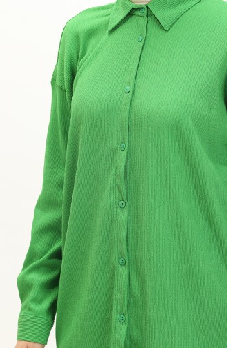 Bürümcük Kumaş Tunik Pantolon İkili Takım 6107-05 Yeşil