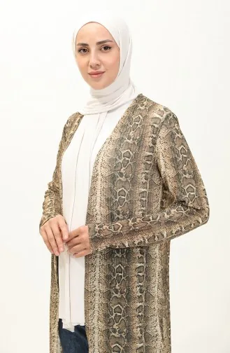 Leopard Patterned Cardigan 8635-01 Brown 8635-01