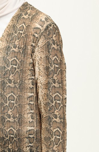 Leopard Patterned Cardigan 8635-01 Brown 8635-01