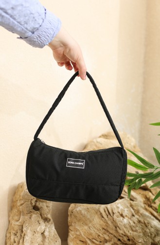 women Baguette Printed Shoulder Bag 5019-01 Black 5019-01