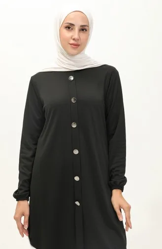 Buttoned Tunic Pants Double Suit 1720-01 Black 1720-01