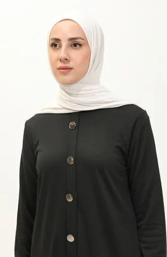Buttoned Tunic Pants Double Suit 1720-01 Black 1720-01