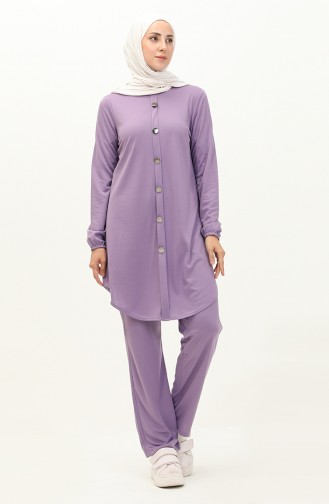 Buttoned Two Piece Suit 1720-03 Lilac 1720-03