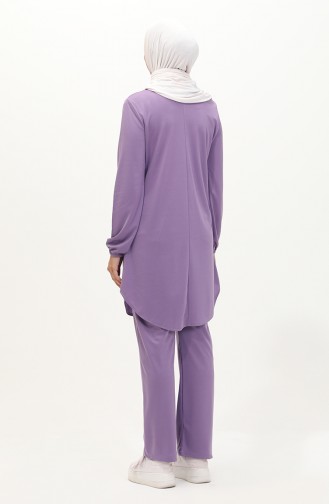 Buttoned Two Piece Suit 1720-03 Lilac 1720-03