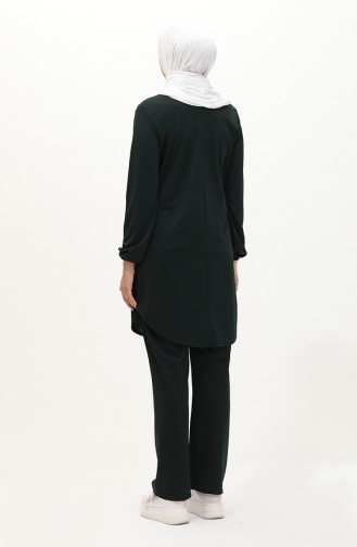 Buttoned Two Piece Suit 1720-06 Emerald Green 1720-06