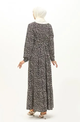 Robe Viscose à Motif 2204-03 Pourpre 2204-03