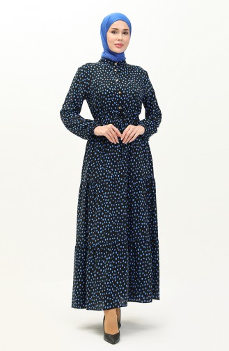 Polka Dot Cotton Dress 0116-02 Black Saxe 0116-02