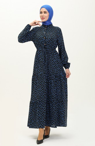 Polka Dot Cotton Dress 0116-02 Black Saxe 0116-02