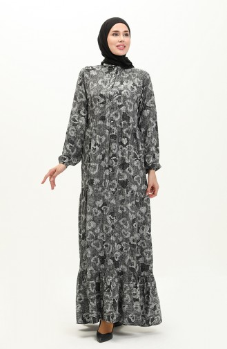 Shirred Hem Dress 0121-04 Black 0121-04