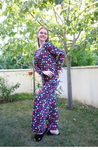 Akbeniz Kadın Penye Bol Paça Pijama Takım 4123
