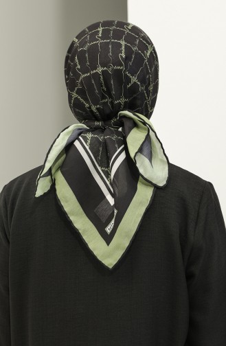 Minelli Soft Scarf 1571-10 Pistachio Green Black 1571-10