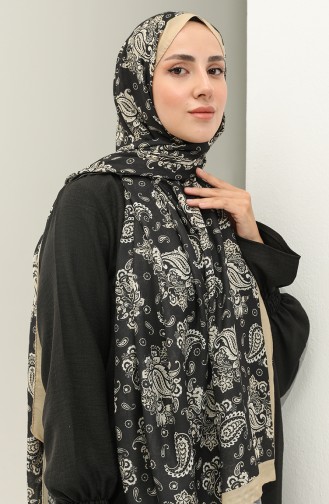 Minelli Soft Şal 1434-11 Siyah Hardal