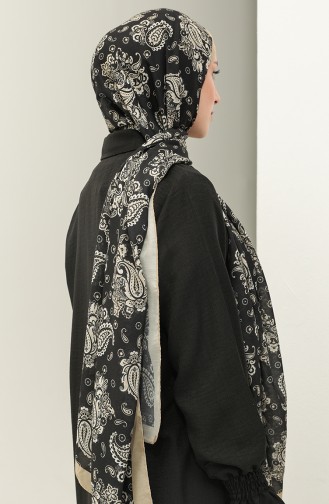 Minelli Soft Şal 1434-11 Siyah Hardal