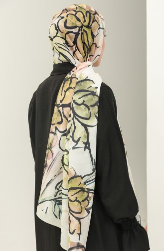 Minelli Crepe Shawl 1435-01 Yellow Khaki 1435-01