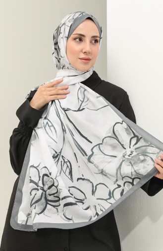 Minelli Crepe Shawl 1435-02 white Gray 1435-02