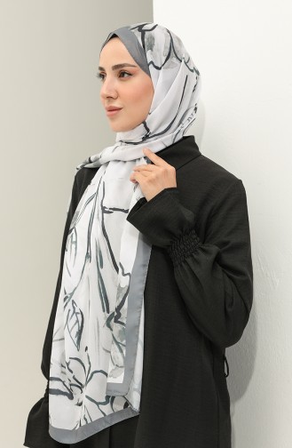 Minelli Crepe Shawl 1435-02 white Gray 1435-02