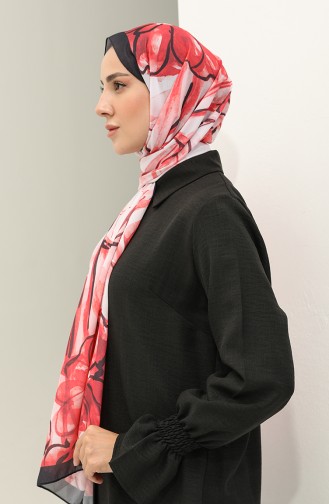 Minelli Crepe Shawl 1435-04 Red Black 1435-04