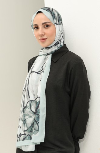 Minelli Krep Şal 1435-11 Haki Su Yeşili