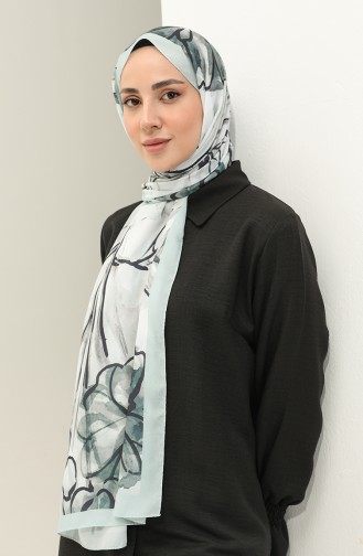 Minelli Crepe Shawl 1435-11 Khaki Water Green 1435-11