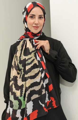 Minelli Soft Shawl 1537-06 Khaki Red 1537-06