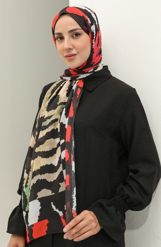 Minelli Soft Shawl 1537-06 Khaki Red 1537-06