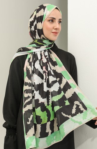 Minelli Soft Shawl 1537-07 Green Black 1537-07