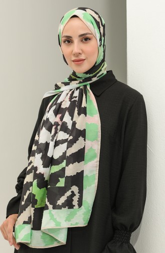 Minelli Soft Shawl 1537-07 Green Black 1537-07