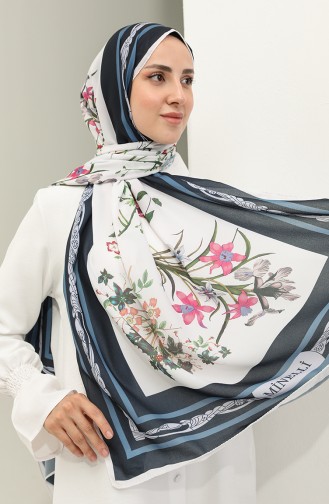 Minelli Crepe Shawl 1559-06 Khaki Navy 1559-06