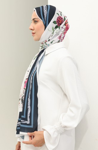 Minelli Crepe Shawl 1559-06 Khaki Navy 1559-06