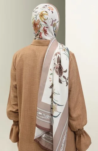 Minelli Crepe Shawl 1559-07 Brown Mink 1559-07