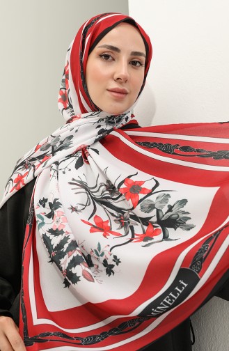 Minelli Crepe Shawl 1559-08 Green Red 1559-08