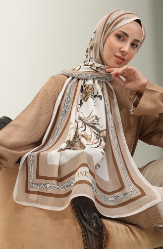 Minelli Crepe Shawl 1559-10 Brown Light Mink 1559-10