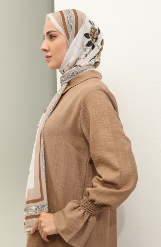 Minelli Crepe Shawl 1559-10 Brown Light Mink 1559-10