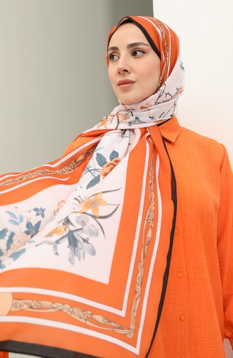 Minelli Crepe Shawl 1559-11 İndigo Orange 1559-11