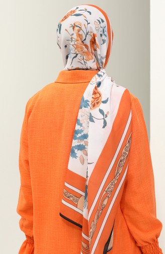 Minelli Crepe Shawl 1559-11 İndigo Orange 1559-11