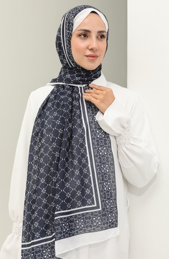 Minelli Soft Şal 1574-06 Lacivert Beyaz