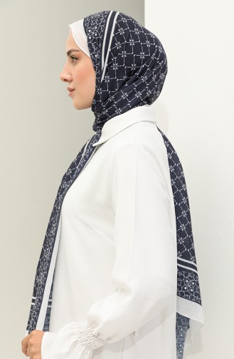 Minelli Soft Şal 1574-06 Lacivert Beyaz