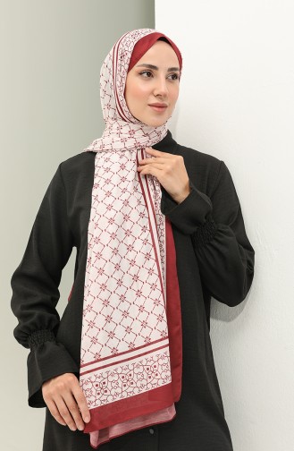 Minelli Soft Shawl 1574-09 Cream Claret Red 1574-09